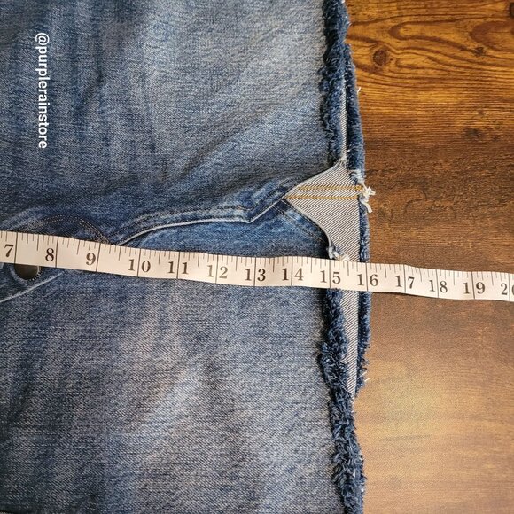 Frame Denim Mini Skirt Tag 26 Measures 28 Exposed Fly Overlap Waist Ophelia - Picture 9 of 10
